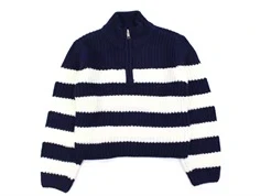 Kids ONLY maritime blue/cloud dancer stribet zip pullover striktrøje